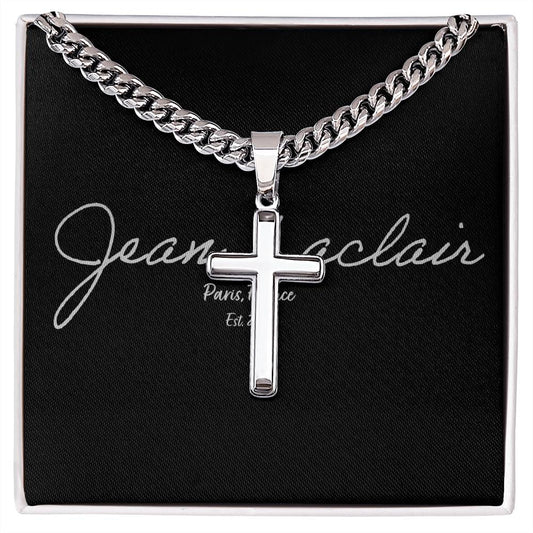 Jean Laclair Silver Cross Chain For Men